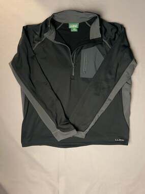 L.L. Bean Men’s XL Performance 1/4 Zip Pullover Gray Black